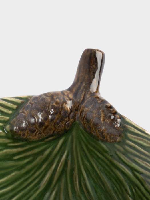 Ваза для фруктов, 26х10 см, керамика, зеленая, Шишки на еловой ветке, Fir branch ANNA LAFARG  ANLAF-DDC-310124-14