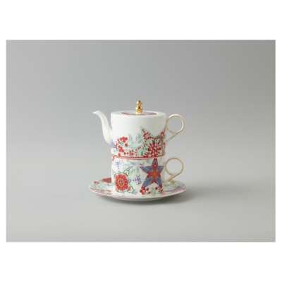 Набор эгоист Mix&amp;Match Home Счастливая Звезда, чайник 300 мл, чашка чайная 200 мл, блюдце 16 см