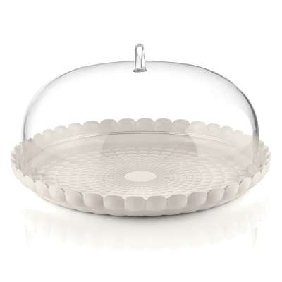 Блюдо сервировочное с крышкой tiffany, D36 см, молочно-белое Guzzini 199500156