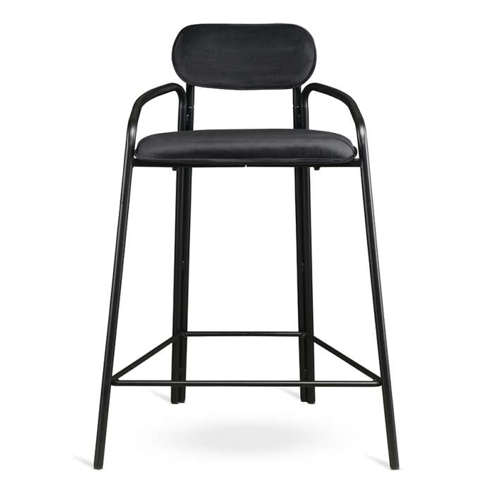 Стул полубарный ror, round, велюр, черный/черный LATITUDE RORBSCHRBKVLRBK