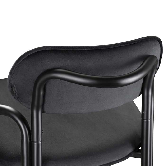 Стул полубарный ror, round, велюр, черный/черный LATITUDE RORBSCHRBKVLRBK