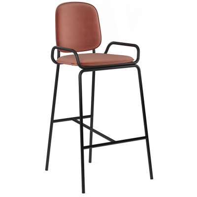 Стул барный ror, 2 frame, велюр, черный/темно-красный LATITUDE RORBCH2FRBKVLRDRD