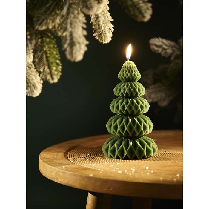 Свеча декоративная origami зеленого цвета из коллекции new year essential, 19 см Tkano TK24-NY_CND0014