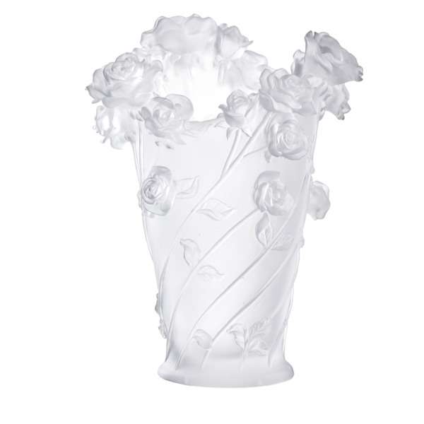 Ваза Decor de table Роза 35 см, хрусталь, белая, п/к