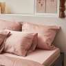 Простыня на резинке из премиального сатина цвета пыльной розы из коллекции essential, 180х200х30 см Tkano TK24-FS0048
