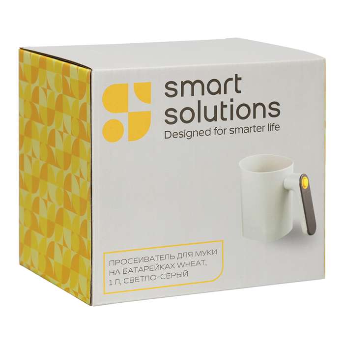 Просеиватель для муки на батарейках wheat, 1 л, светло-серый Smart Solutions SS-SF-SSABS-1