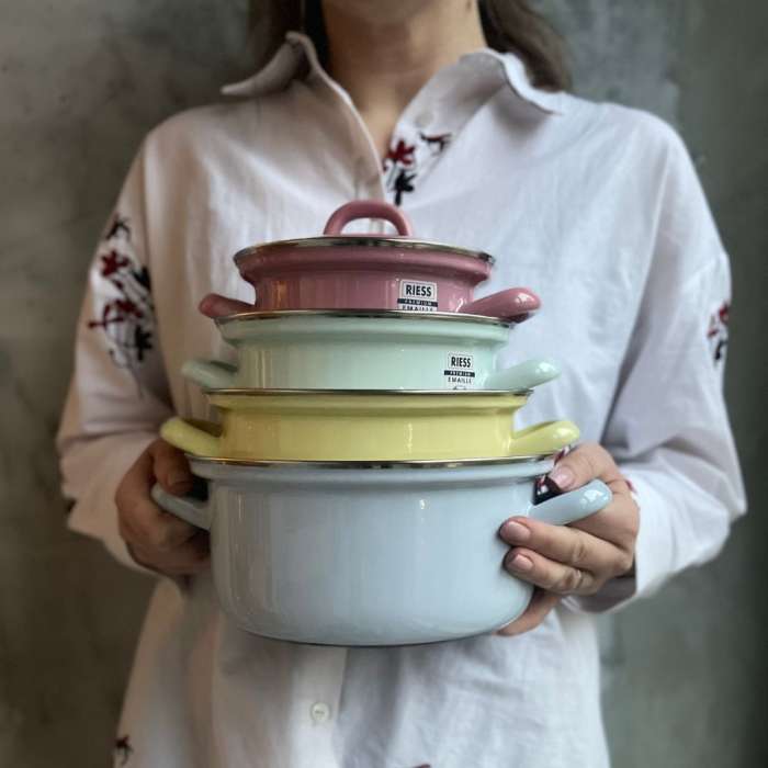 Кастрюля 1 л пастель зелёный УЦЕНКА PASTELL RIESS 0278-006-1