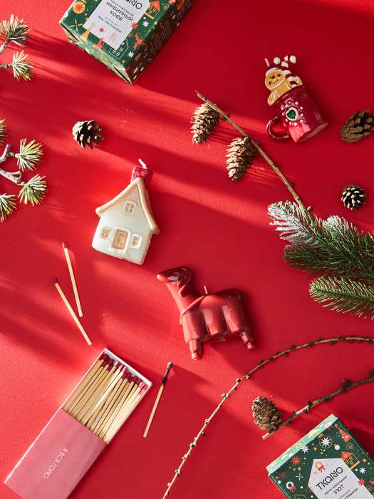 Свеча новогодняя Имбирный Кофе из коллекции new year essential, 9,5см Tkano TK26-NY_CND0002