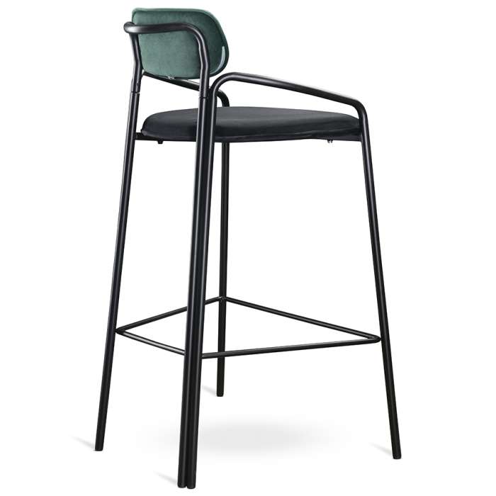 Стул барный ror, round, велюр, черный/темно-зеленый/черный LATITUDE RORBCHRBKVLRDGRNBK