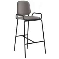 Стул барный ror, 2 frame, велюр, черный/серый LATITUDE RORBCH2FRBKVLRGR