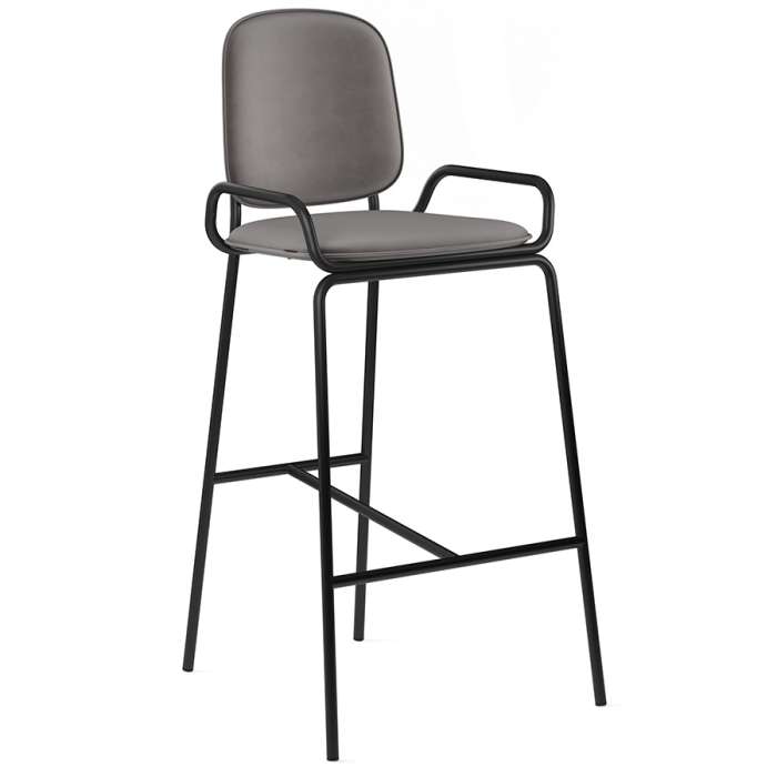 Стул барный ror, 2 frame, велюр, черный/серый LATITUDE RORBCH2FRBKVLRGR