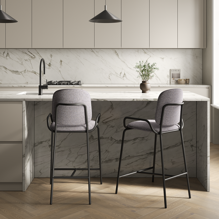 Стул барный ror, 2 frame, велюр, черный/серый LATITUDE RORBCH2FRBKVLRGR