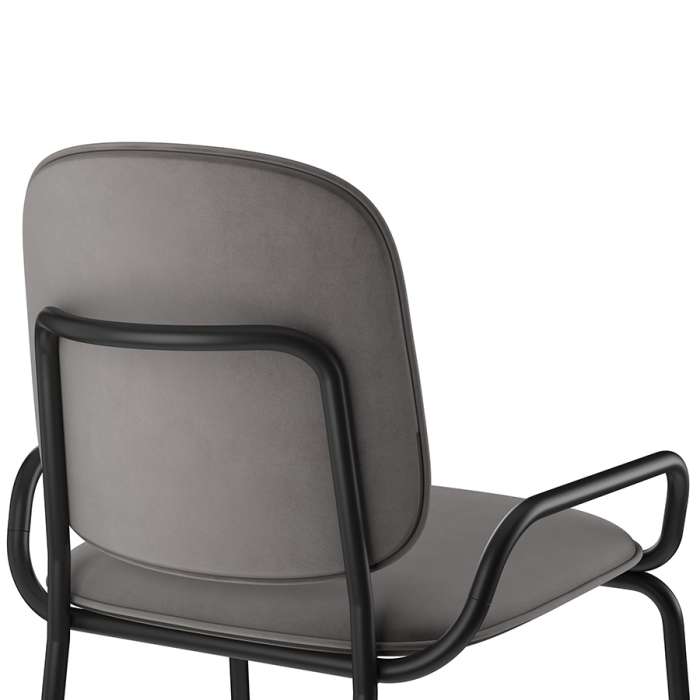 Стул барный ror, 2 frame, велюр, черный/серый LATITUDE RORBCH2FRBKVLRGR