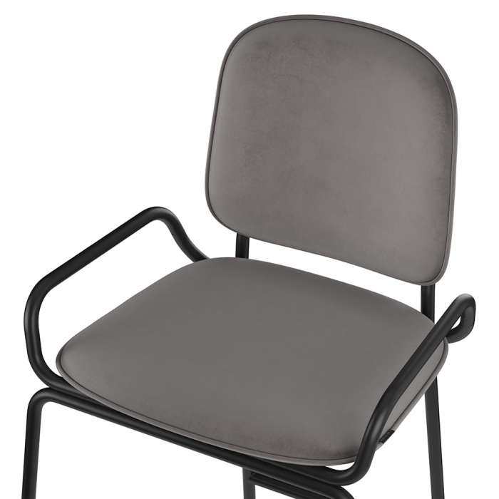 Стул барный ror, 2 frame, велюр, черный/серый LATITUDE RORBCH2FRBKVLRGR