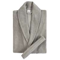 Халат махровый из чесаного хлопка серого цвета из коллекции essential, размер xl Tkano TK23-BR0015