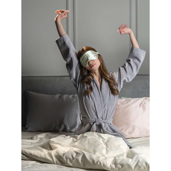 Халат махровый из чесаного хлопка серого цвета из коллекции essential, размер xl Tkano TK23-BR0015