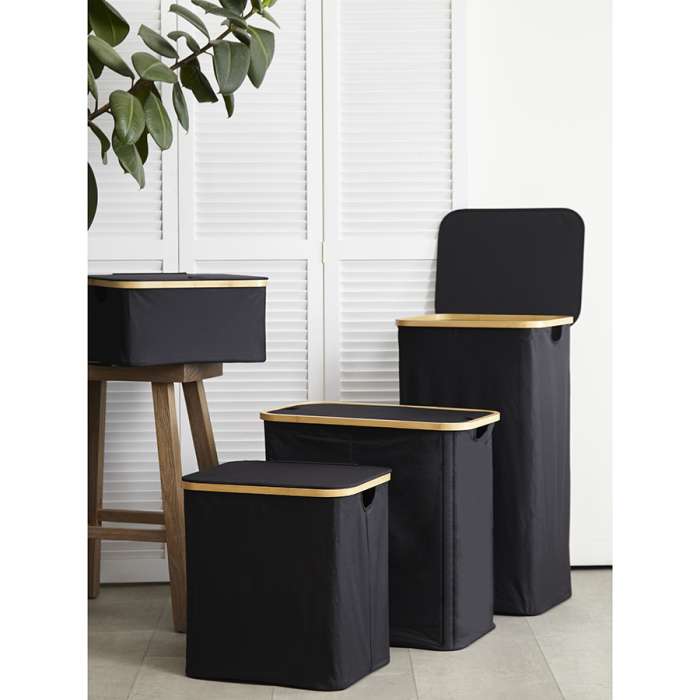 Корзина для белья neat mid, 40x33x43 см, черная Smart Solutions SS0000153