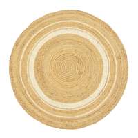 Ковер из джута круглый с вставками белого цвета из коллекции ethnic, 90см Tkano TK23-DR0074