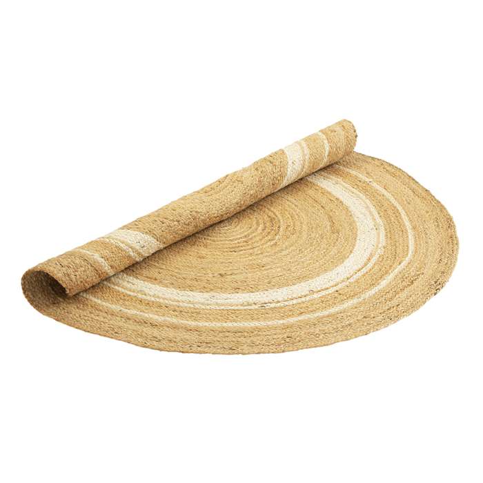 Ковер из джута круглый с вставками белого цвета из коллекции ethnic, 90см Tkano TK23-DR0074