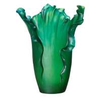 Ваза Decor de table Мак 30 см, хрусталь, зеленая, п/к