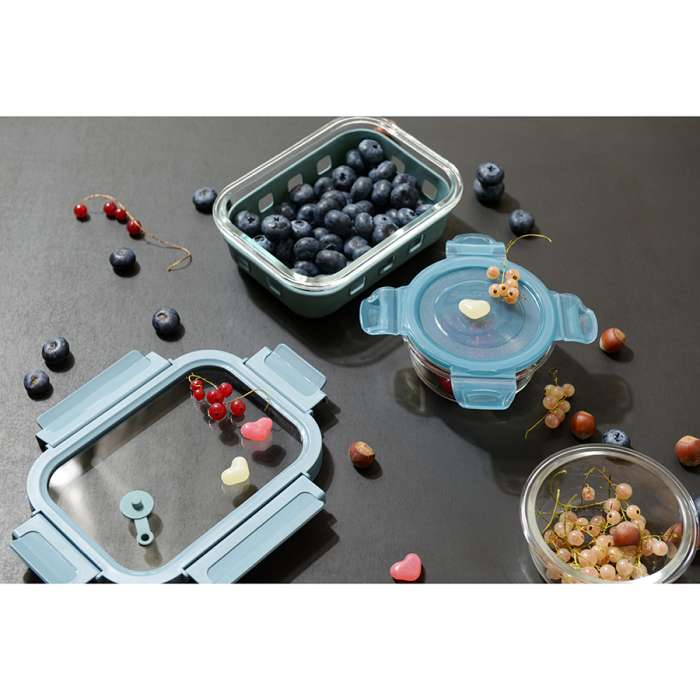 Контейнер для запекания, хранения и переноски продуктов в чехле smart solutions, 370 мл, синий Smart Solutions ID370RC_5415C