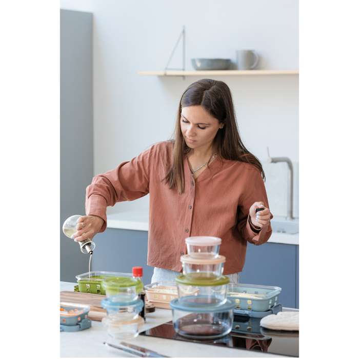 Контейнер для запекания, хранения и переноски продуктов в чехле smart solutions, 370 мл, синий Smart Solutions ID370RC_5415C