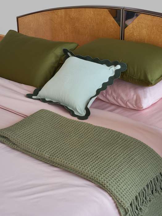 Простыня на резинке из премиального сатина цвета пыльной розы из коллекции essential, 200х200х30 см Tkano TK24-FS0049