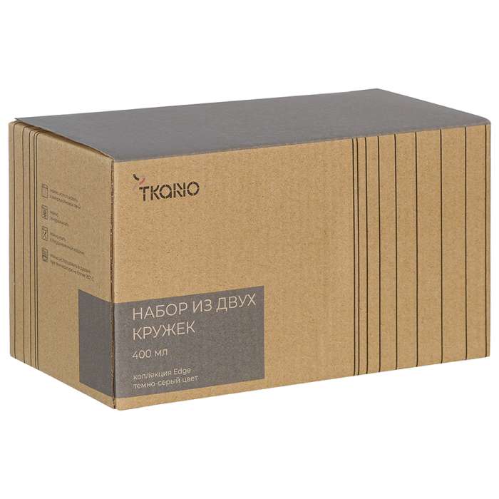 Набор из двух кружек темно-серого цвета из коллекции edge, 400 мл Tkano TK22-TW_CU0008