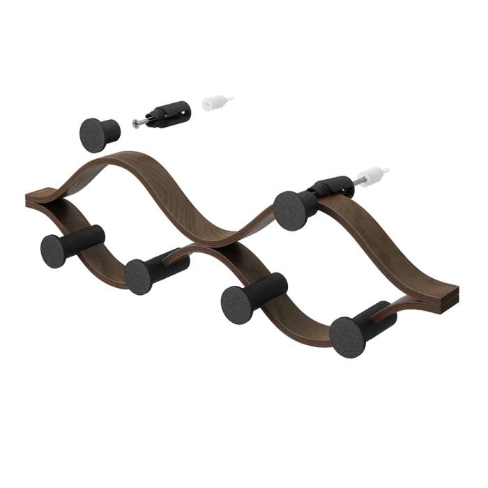 Вешалка настенная montage, 6 крючков, черный/орех UMBRA 1021053-048