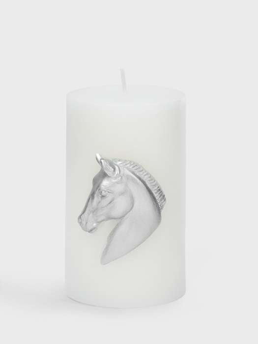 Свеча, 10 см, цилиндрическая, серебристая, Лошадь, Horse ANNA LAFARG ANLAF-FA24351-26