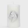 Свеча, 10 см, цилиндрическая, серебристая, Лошадь, Horse ANNA LAFARG ANLAF-FA24351-26