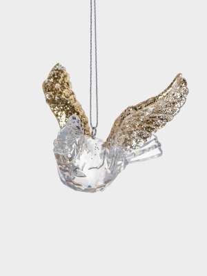Игрушка елочная, 9 см, акрил, прозрачно-золотистая, Птица, Event ANNA LAFARG ANLAF-C231076A