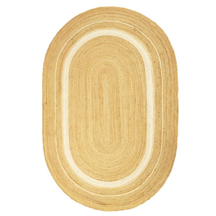 Ковер из джута овальный с вставками белого цвета из коллекции ethnic, 160х230см Tkano TK23-DR0077