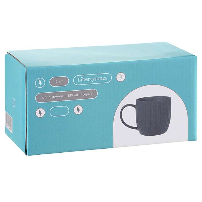 Набор кружек soft ripples, 350 мл, серые, 2 шт. Liberty Jones LJ_SS_MU350_GR