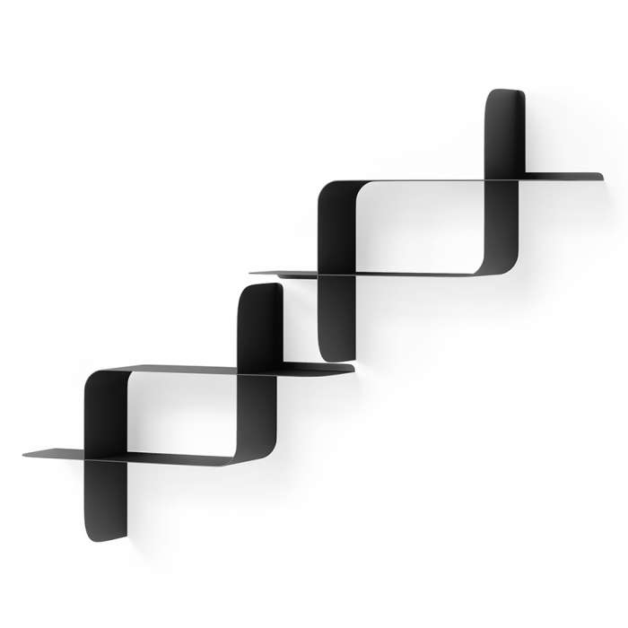 Набор металлических настенных полок montage, 2 шт., черные UMBRA 1022611-040