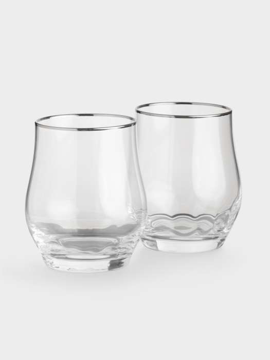 Стакан, 350 мл, 2 шт, стекло, с серебристым кантом, Rhapsody ANNA LAFARG ANLAF-AT1241147