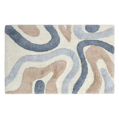 Коврик для ванной flow серо-синего цвета из коллекции ethnic Tkano TK25-BM0002