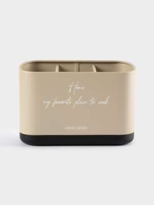 Подставка для кухонных принадлежностей, 19х13 см, 3 отд, металл/пластик, бежевая, Retro ANNA LAFARG ANLAF-W7591CP