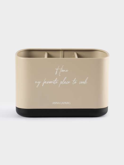 Подставка для кухонных принадлежностей, 19х13 см, 3 отд, металл/пластик, бежевая, Retro ANNA LAFARG ANLAF-W7591CP