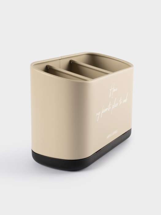 Подставка для кухонных принадлежностей, 19х13 см, 3 отд, металл/пластик, бежевая, Retro ANNA LAFARG ANLAF-W7591CP