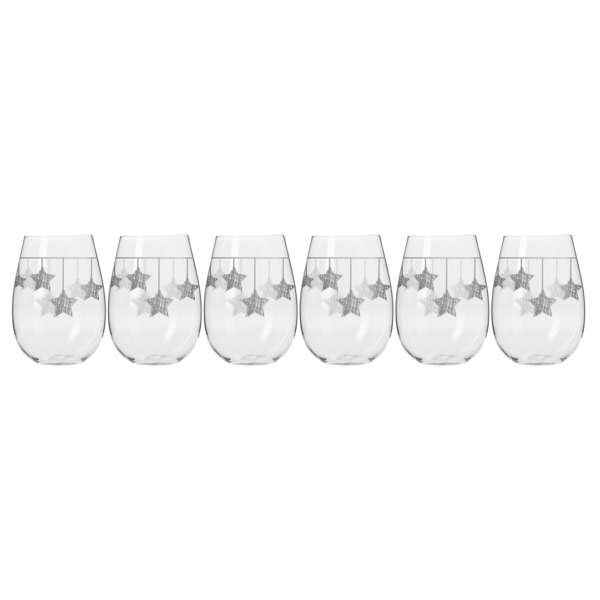 Набор стаканов для воды Krosno "Серебряные звезды" 500мл, 6 шт KRO-F686376050094ER0