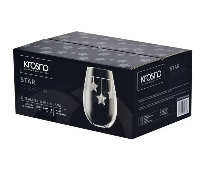 Набор стаканов для воды Krosno "Серебряные звезды" 500мл, 6 шт KRO-F686376050094ER0