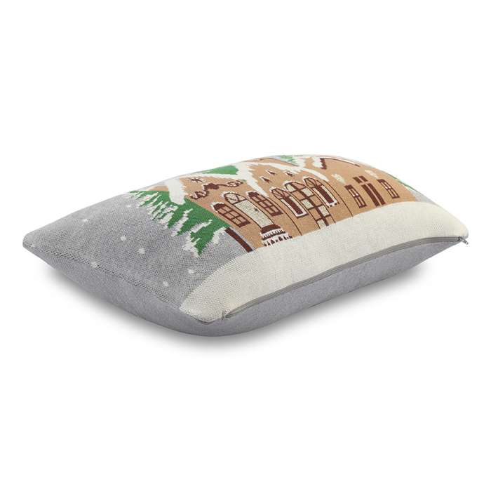 Подушка вязаная с новогодним рисунком christmas village из коллекции new year essential, 40x60 см Tkano TK25-CU0017