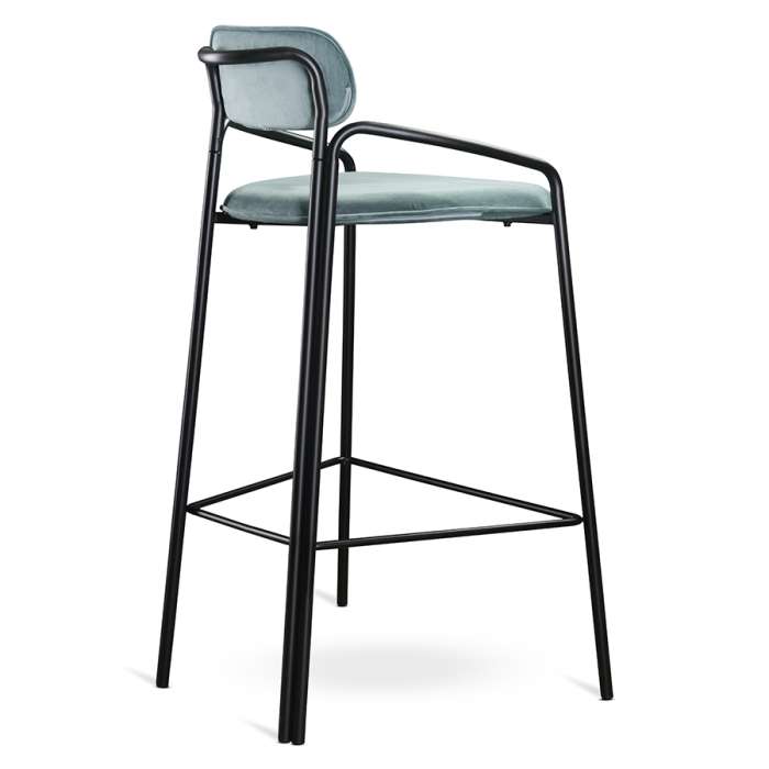 Стул барный ror, round, велюр, черный/светло-бирюзовый LATITUDE RORBCHRBKVLRLBLGRN