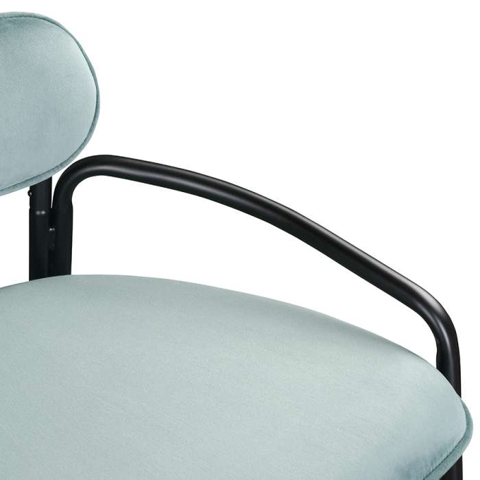 Стул барный ror, round, велюр, черный/светло-бирюзовый LATITUDE RORBCHRBKVLRLBLGRN