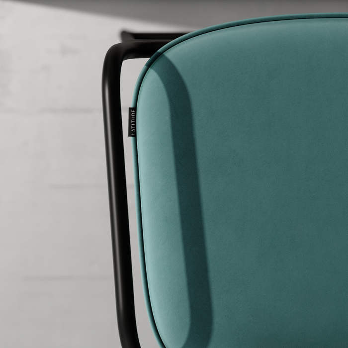 Стул барный ror, round, велюр, черный/светло-бирюзовый LATITUDE RORBCHRBKVLRLBLGRN