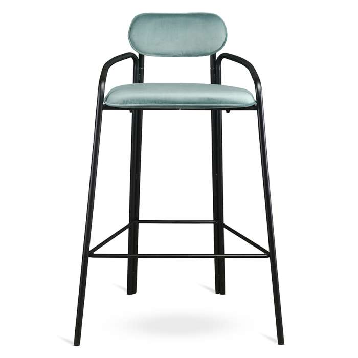 Стул барный ror, round, велюр, черный/светло-бирюзовый LATITUDE RORBCHRBKVLRLBLGRN