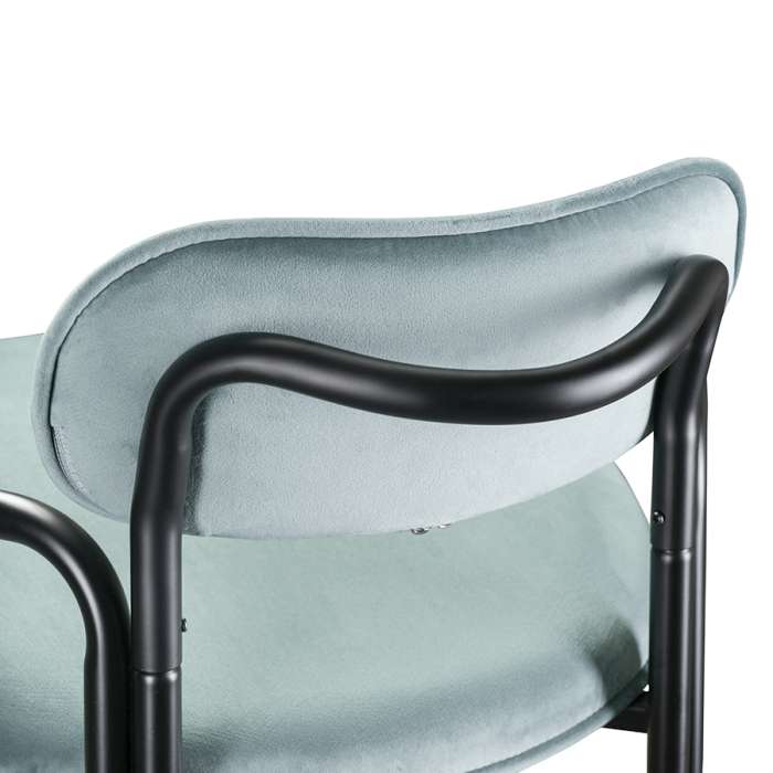 Стул барный ror, round, велюр, черный/светло-бирюзовый LATITUDE RORBCHRBKVLRLBLGRN