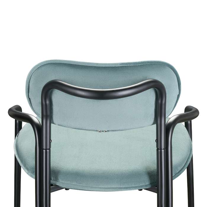 Стул барный ror, round, велюр, черный/светло-бирюзовый LATITUDE RORBCHRBKVLRLBLGRN