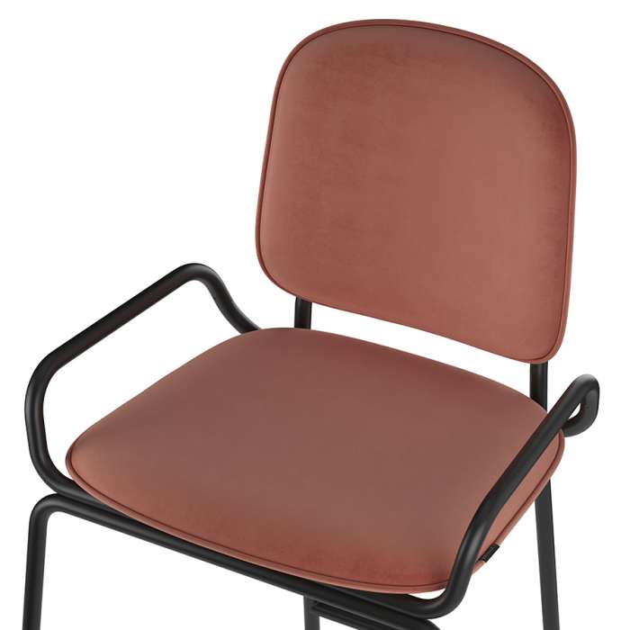 Стул полубарный ror, 2 frame, велюр, черный/темно-красный LATITUDE RORBSCH2FRBKVLRDRD